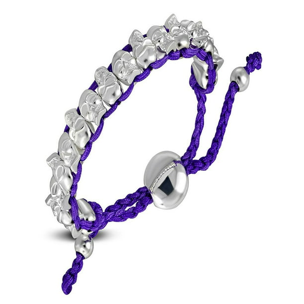 Pop Purple wrap bracelet with a skull Pop